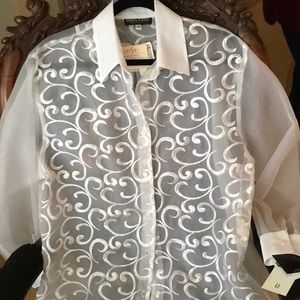 Sonya Ratay transparent embroidered blouse